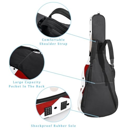 Étui universel guitare acoustique avec couche éponge amortissante et motif abstrait
