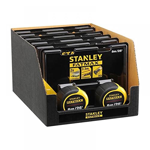 Stanley Tools FatMax Classic Tape Twin Pack 8m/26ft (Width 32mm), Yellow, STA581558