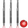 Zonon Lighted Tip Pen Flashlight Writing Ballpoint Pens LED Penlight Light Up with Bright White Light for Writing in the Dark, 3 Pieces