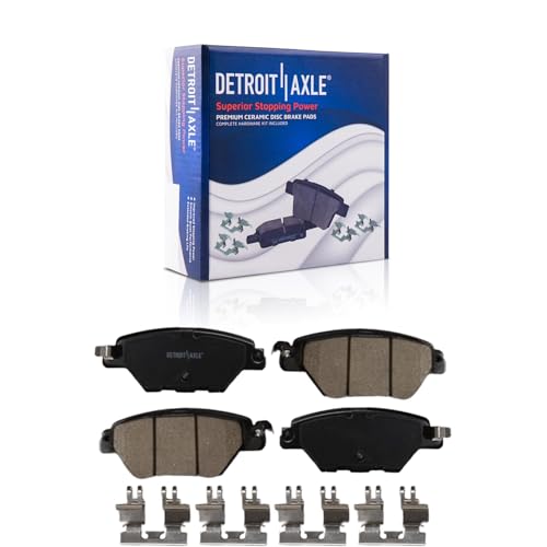 Image of Detroit Axle - 8pc Drilled and Slotted Brake Kit for 2016-2022 Mazda CX-9 | Disc Brake Rotors Ceramic Brake Pads 2017 2018 2019 2020 2021 Replacement 12.60 inch inch Front and 12.80 inch inch Rear Rotor