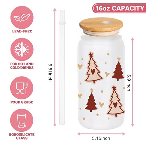 Christmas Gifts for Women 16oz Christmas Tree Tumblers with Lids and Straws, Unique Xmas Gift Baskets for Mom, Teachers, Sister, Friends, Coworker, Girlfriend, Wife - Image 6