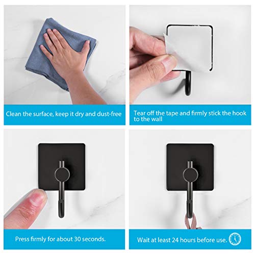 Homeasy Zelfklevende handdoekhaken, 5 stuks, zelfklevende handdoekhouder, kleefhaken, roestvrij staal, wandhaken, zonder… - Image 7