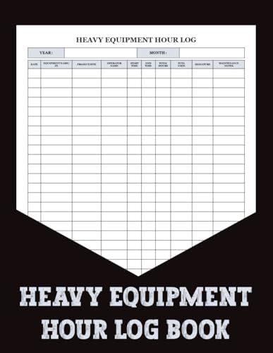 Heavy Equipment Hour Log Book: An organized logbook for recording daily equipment operations, designed to improve accuracy and efficiency in busy work environments.