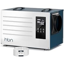 HBN Crawl space Dehumidifier 125 Pints with Pump and Drain Hose, Industrial Dehumidifier for Basement and Commercial up to 5900 Sq. Ft, Large Capacity, Built-in 24-Hour Timer