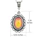 FUN JEWELS Vintage Multi Color Change Facet Oval Stone Pendant Mood Necklace 18