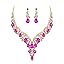 2Pcs-Hot Pink Gold-Tone