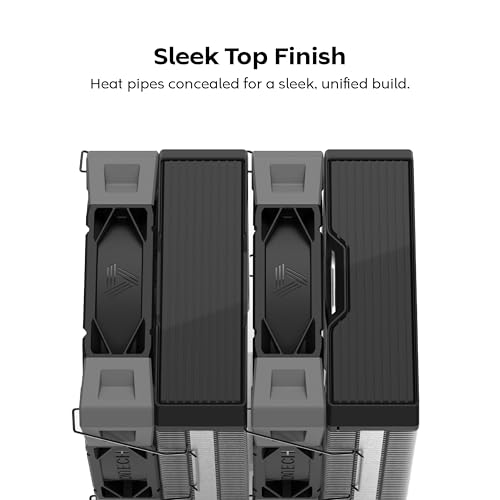 Image of MONTECH NX600 ARGB Dual-Tower CPU Air Cooler with 6 Heatpipes & Premium Top Cover | 28mm E28 ARGB Premium Fan | Soldered Copper Base | Superior Heat Dissipation | All Intel & AMD Socket Support |Black