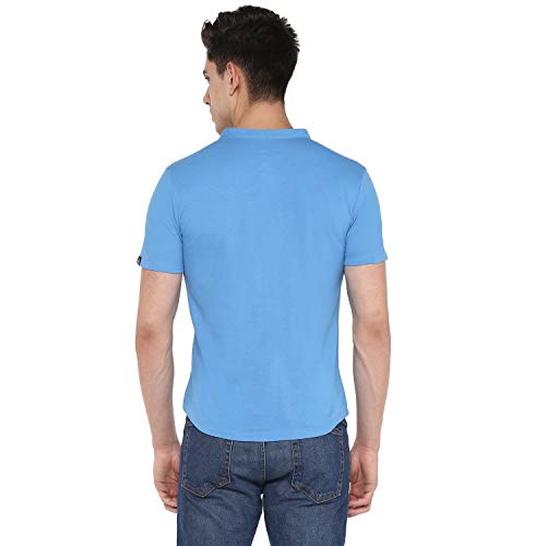 Image of Urbano Fashion Men's Solid Cotton Slim Fit Polo Shirt with Mandarin Collar
