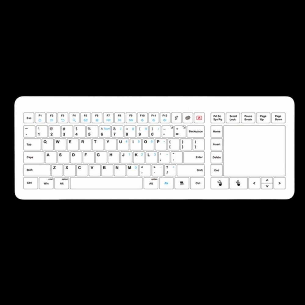 Teclado de Vidrio USB con Panel táctil Diseño Antibacteriano Impermeable for clínicas y Laboratorios