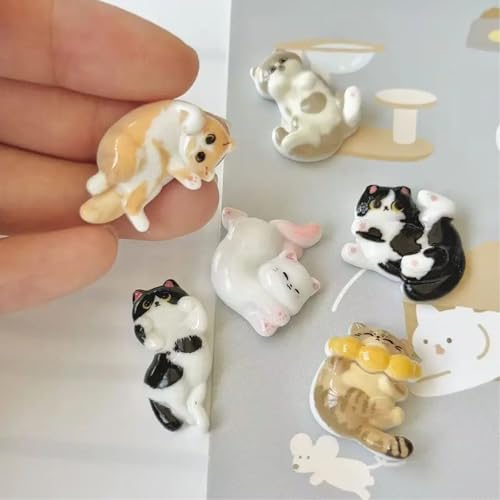 Image of 6PCS Stylish Fridge Magnets, Cat Themed Decorative Magnets for Refrigerator, Perfect for Kitchen Decor, Office, Gift (Multicolored)