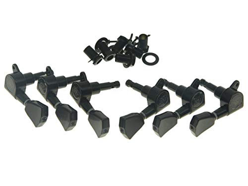 Wilkinson 3X3 Black E-Z Post Guitar Tuners E-Z Post Guitar Tuning Keys Pegs Machine Heads With Tulip Buttons #TOP3