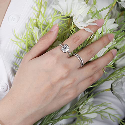 Ladylike Moissanite Wedding Band Full Eternity Rings For Women Sterling Silver 18K White Gold Plated 0.44-0.57 Carat D Color Vvs1 Stackable Lab Created Diamond Engagement Anniversary Band Size 5.5 #TOP4