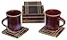 #1 Drink Coaster - BIG SALE on Best Complete 4 Mango Wood Drink Coasters and Holder Set - Handmade Brown Wooden Hand-Carved Square Beverage Coaster
