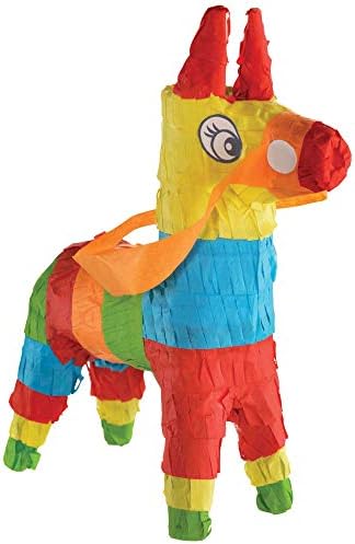 Amscan Mini Donkey Pinata Decoration, 7 1/2" x 5 3/4", Multicolor