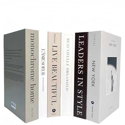 Image of 6 Pack Decorative Books | Faux Books for Home Decor | Coffee Table Books Hardcover | Ediactcyl Faux Art Decor Books for Farmhouse (M57)