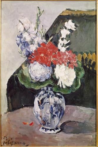 Tableau Impressions d'art Mural haut de gamme Cézanne Petit bouquet de Delft