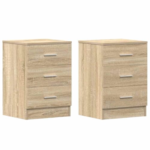 vidaXL Mesitas de Noche 2 uds aglomerado Color Roble Sonoma 38x35x56cm