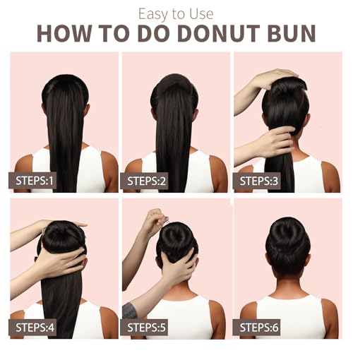 image for FANDAMEI Hair Bun Maker Set- 8 PCS Hair Donuts for Buns (2 Extra-large