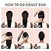FANDAMEI Hair Bun Maker Set- 8 PCS Hair Donuts for Buns (2 Extra-large,2 Large,2 Medium and 2 Small), 40 PCS Bobby Pins, 5 PCS Hair Elastic Ties Black,Bun Maker - Brown