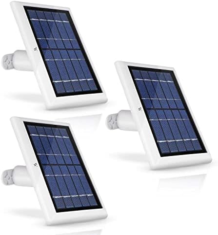 Wasserstein 2W 6V Solar Panel with 13.1ft/4m Cable Compatible with Arlo Ultra/Ultra 2, Arlo Pro 3/Pro 4, & Arlo Floodlight ONLY (3-Pack, White) - Camera Not Included