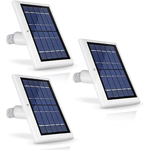 Wasserstein Solar Panel Compatible with Wyze Cam Outdoor - Power Your Surveillance Camera continuously with 2W 5V Charging (3-Pack, White) (Wyze Cam Outdoor NOT Included) Cover