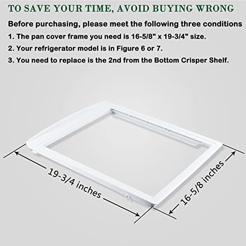 Upgraded 240350702 240350701 240350700 Refrigerator Crisper Pan Cover, Drawer Cover Shelf Frame without Glass, Compatible with frigidaire kenmore Refrigerators, Replace PS648823 AP2115959 917224 by Soobool - Image 2