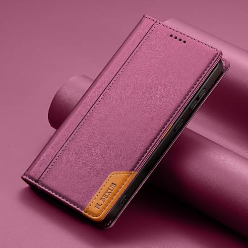 Étui compatible Samsung Galaxy S22 Plus portefeuille rouge foncé