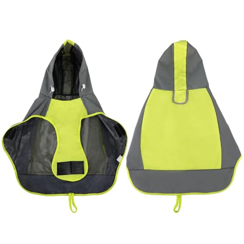Hunderegenmantel Wasserdicht, Verstellbarer Regenmantel Hund mit Reflexstreifen und Kapuze, Regenjacke Hund für Outdoor Wandern, Regencape Hunde für Kleine, Mittelgroße und Große Hunde (Grün, 3XL)