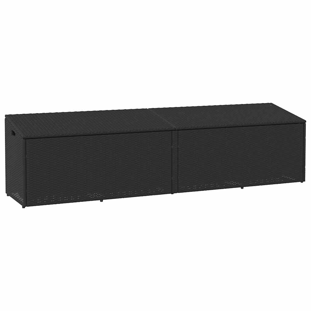 vidaXL Skrzynia ogrodowa do przechowywania czarny 220x50x58 cm, skrzynia ogrodowa do przechowywania, schowek na poduszki zewnętrzne, skrzynia zewnętrzna do przechowywania poduszek