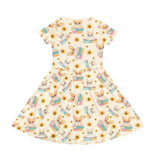 Image of Short Sleeve Dress for Girls with Pockets Cute Toddler Girl Clothes Summer 2-12