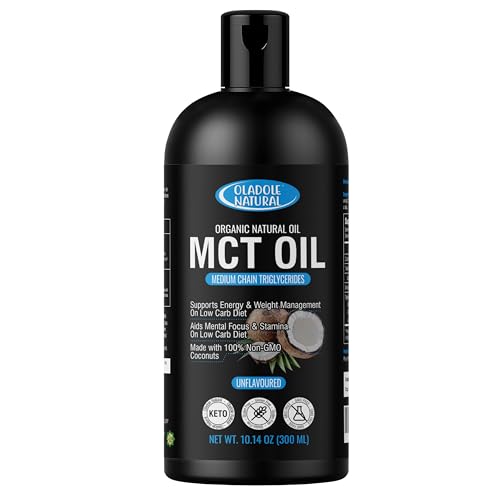 Oladole Natural Organic MCT Oil Unflavored 300ml | Responsibly Sourced from Coconuts Perfect for Keto & Paleo Diet Ketogenic Friendly | Brain & Body Fuel Perfect in Coffee Smoothies & Salads