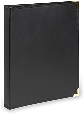 Samsill Classic Collection Executive Presentation 3 Ring Binder/Portfolio Binder, Half Inch Binder, Brass Round Ring (Holds 100 Sheets), Black