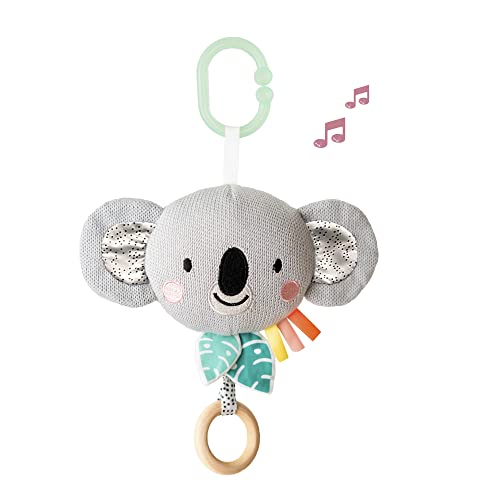 Image of Taf Toys Soothing Musical Pulldown Toy with Multi-Textures & Wooden Teether, Attaches to Crib, Stroller and Car Seat, Develop Baby’s Senses and Cognitive Skills (Kimmy Musical Koala)