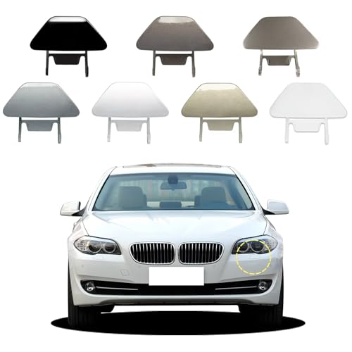 Goholy Car Front Bumper Headlight Washer Cover Compatible with BMW 5 Series F10 F18 528i 535i 550i Sedan 2011 2012 2013 51117246869 51117246870 Black Right Passenger Side