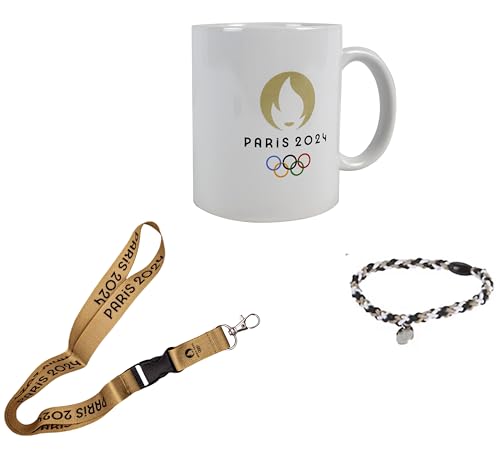 PARIS 2024 Coffret Mug Tour de cou bracelet JO Collection officielle Jeux Olympiques et Paralympiques
