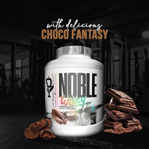 Image of ABSOLUTE NUTRITION Knockout| Noble Whey Protein|24g Protein | BCAA|Tyrosine |Arginine|Proline| Muscle building | Endurance |Digestive Enzymes |Choco Fantasy 2Kg with Free Shaker