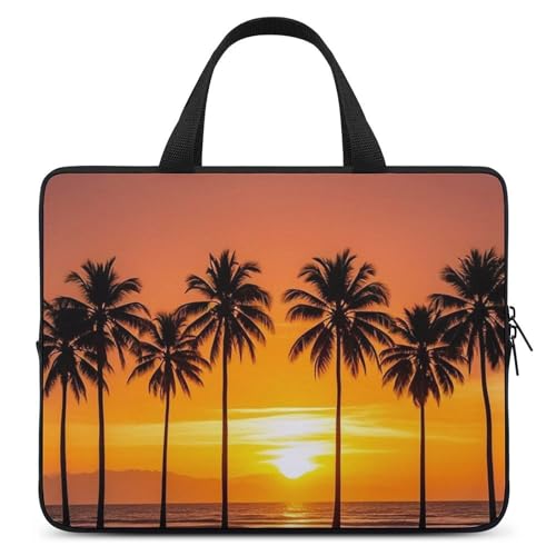 Housse 10 pouces pour ordinateur et tablette au motif de coucher de soleil tropical