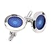 Produktbild DaoRier Herren Manschettenknöpfe für Anzug Hemd, Runde Blau Augen Manschettenknöpfe, Perfekte Business Gentleman Kleidung Ornament