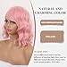 CINHOO 14-Inch Short Curly Wavy Hair Topper for Women With Thinning Hair - Synthetic 360 3D Hair Piece With Bangs, Clip-in Pink Bob Wig