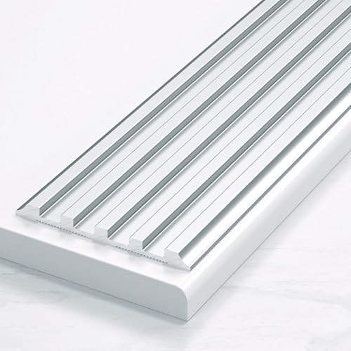 Barra de aluminio de 39,4 pulgadas para nivelar desniveles de suelo y proteger escalones de obra
