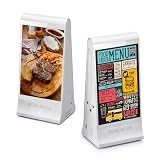 Digital Signage Display for Tabletop ,Interactive Digital Signage with Double 8 inch LCD Touch Screen and WIFI Connected,Rechargeable 23200mAh Battery,Portable Advertising Kiosk for Restaurants,Bar, Hotel ,Cafe (White)