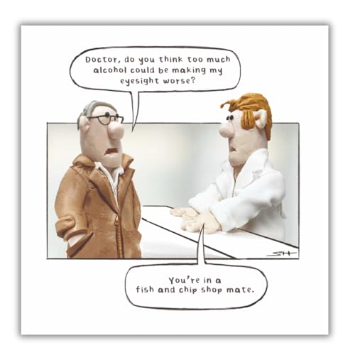 Model Family Funny Birthday Card for Him - Youre in a Fish and Chip Shop Mate Humorous Greetings Card for Men Multi-Coloured 15.25 x 15.25 cms