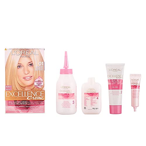 L'Oreal Paris Excellence Coloración Creme Triple Protección, Tono 01 Rubio Ultra Claro Natural, 1 Unidad (Paquete de 1), El embalaje puede variar