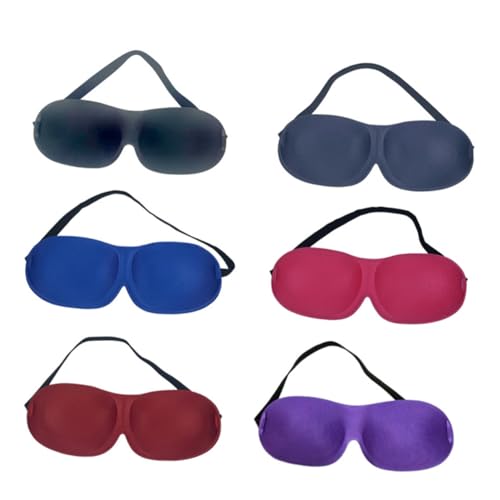 Ipetboom 6pièces Masque Yeux Sans Couture Lot Pour Dormir Bandeau Masque De Nuit Cache Oeil Sommeil Maison Voyages Noir Bleu Cyan Rose