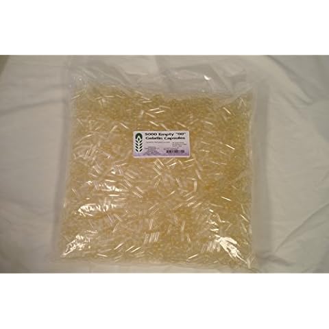 Capsule Connection 5000 Bulk Wholesale Empty Gelatin Capsules, "00" size Cover