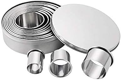 DEVIN0705 12 Pieces Round Biscuit Cookie Cutter Set - Stainless Steel Circle Pastry Cutter Molds Assorted Size - Including One Tin Box for Storage