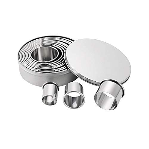 Devin0705 12 Pieces Round Biscuit Cookie Cutter Set - Stainless Steel Circle Pastry Cutter Molds Assorted Size - Including One Tin Box For Storage #TOP2