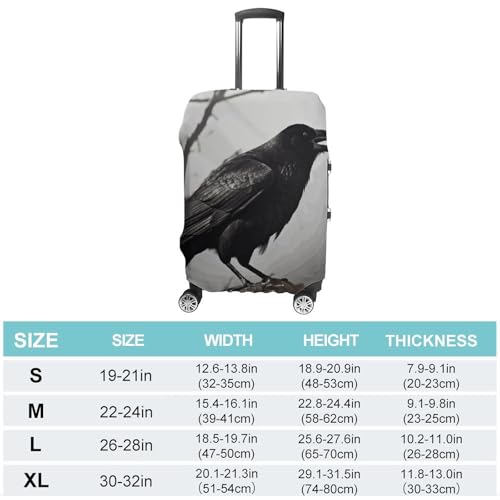 Crow Birds Travel Luggage Cover Anti-scratch Suitcase Cover Elastic Suitcase Protective Cover Fits 19-32 Inch Luggage M2
