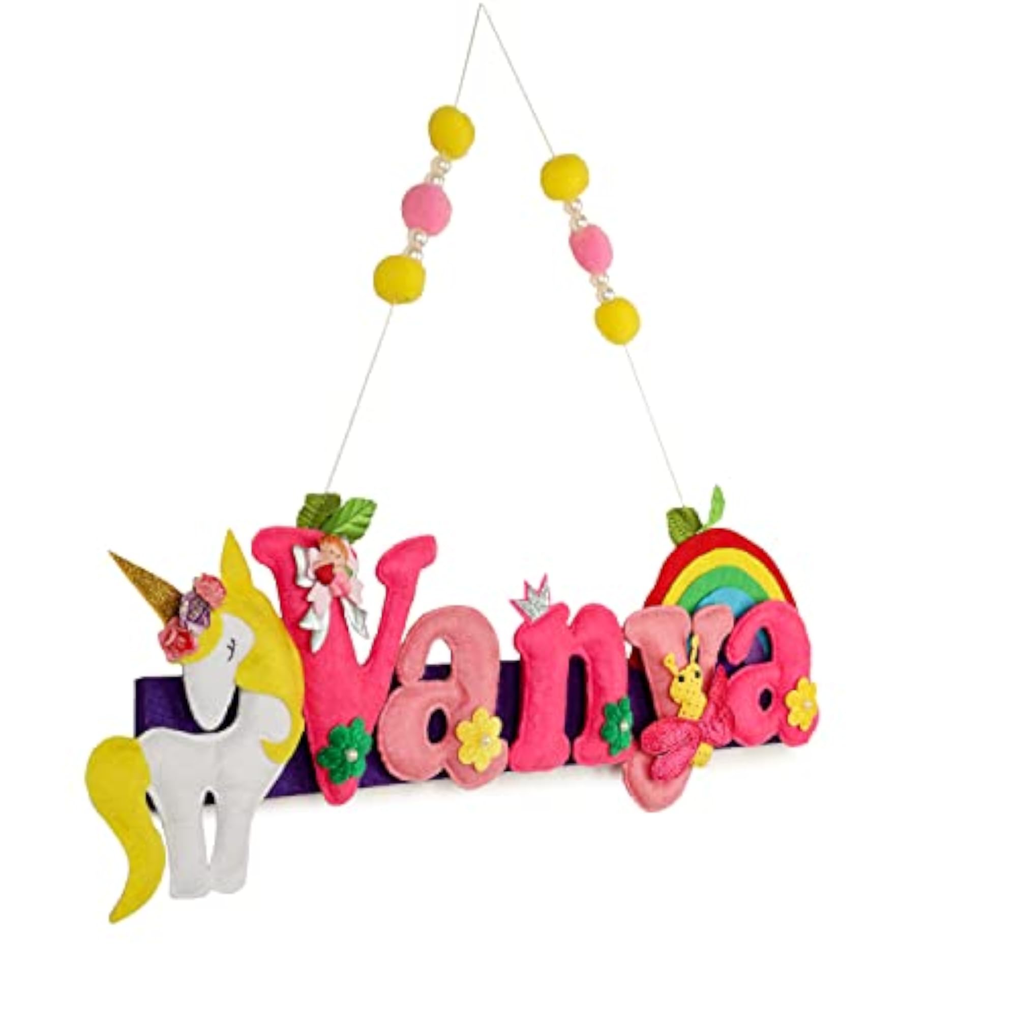 Li'll Rainbow Unicorn Theme Personalized Name Hanging