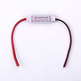 Dolvitrny Regolatore dimmer RF wireless per striscia luminosa a LED da 12 V - Inline per interruttore dimmer con telecomando 433,92 MHz, 10 livelli di luminosità e funzione di memoria automatica